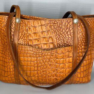 GEORGE E JACKSON BROWN LEATHER BAG MADE W/ ITALIAN LEATHER ORIGIN HANDMADE IN AZ